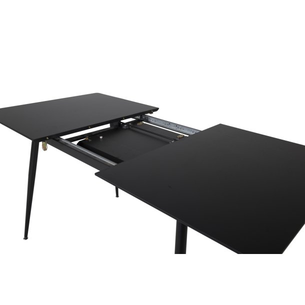 Laredo - Spisebord i sort MDF med 1 tillgsplade, 90 x 120 (160) cm.