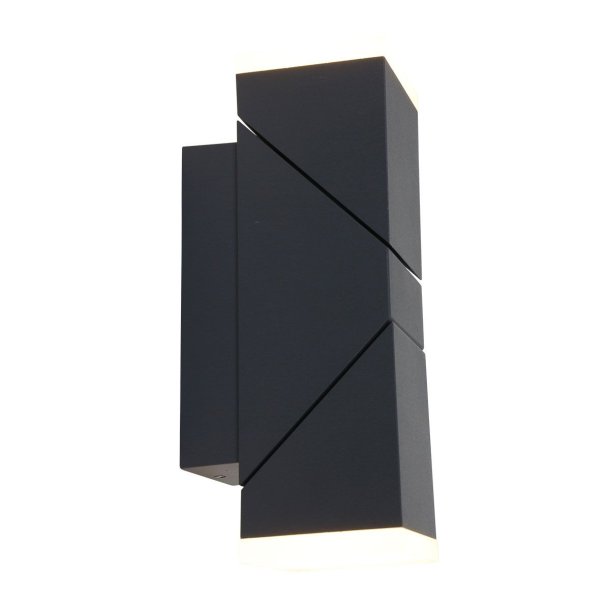 Mantova - udendrslampe i sort metal og glas