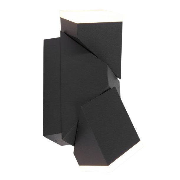 Mantova - udendrslampe i sort metal og glas