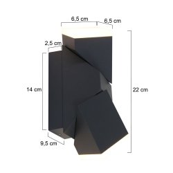 Mantova - udendrslampe i sort metal og glas