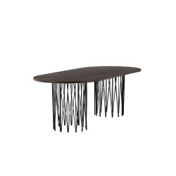 Cerca - Spisebord i mocca farvet egefiner, oval 100 x 220 cm.