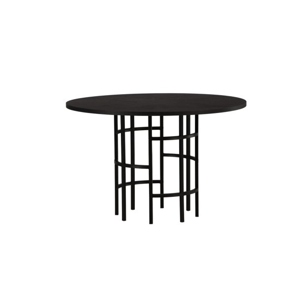 Dania - Spisebord i sort egefiner, diameter 115 cm.