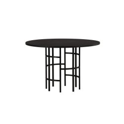 Dania - Spisebord i sort egefiner, diameter 115 cm.