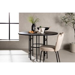 Dania - Spisebord i sort egefiner, diameter 115 cm.