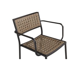 Tizian- 4 spisebordsstole i sort stl og kunstrattan