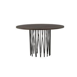 Cerca - Spisebord i mocca farvet egefiner, diameter 120 cm.