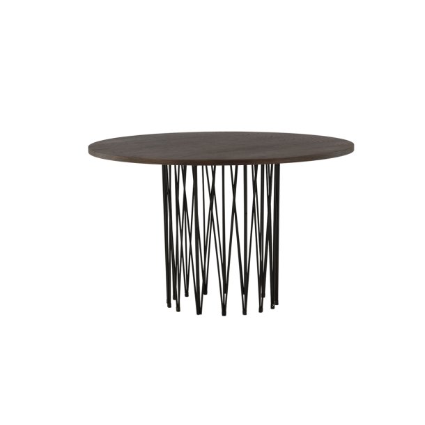 Cerca - Spisebord i mocca farvet egefiner, diameter 120 cm.