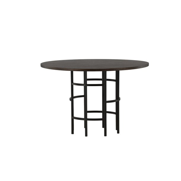 Dania - Spisebord i brunfarvet egefiner, diameter 115 cm.