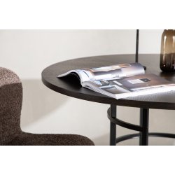 Dania - Spisebord i brunfarvet egefiner, diameter 115 cm.