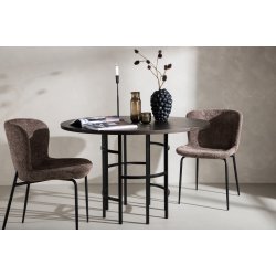 Dania - Spisebord i brunfarvet egefiner, diameter 115 cm.