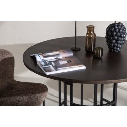 Dania - Spisebord i brunfarvet egefiner, diameter 115 cm.