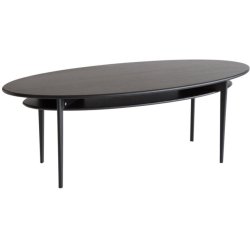 Swedish, Elipseformet sofabord i massiv eg og fem forskellige finish, 140 X 56 cm