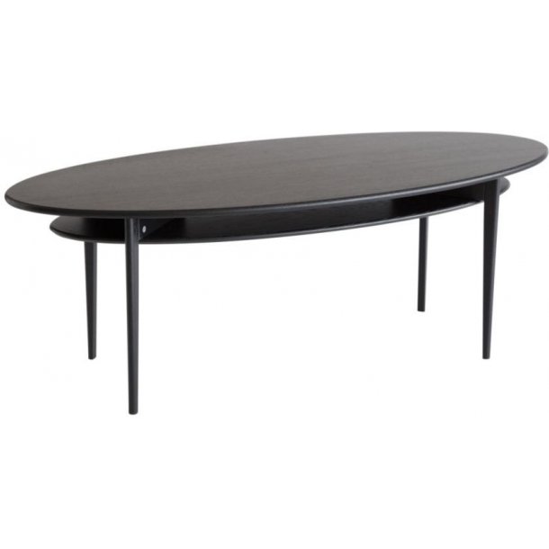Swedish, Elipseformet sofabord i massiv eg og fem forskellige finish, 140 X 56 cm