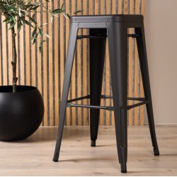 Nerro - 4 Barstole i mrgegr metal