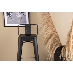 Nirro - 4 Barstole i sort metal