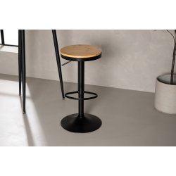 Tuk - 2 Barstole i metal med trlook sde, hjdejusterbar