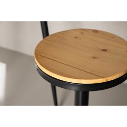 Tuk - 2 Barstole i metal med trlook sde, hjdejusterbar