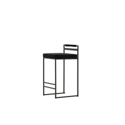 Cubisto - 2 Barstole i metal med sde i sort fljl