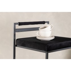 Cubisto - 2 Barstole i metal med sde i sort fljl
