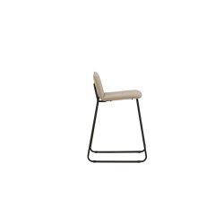 Bugg - 2 Barstole i metal og sde i beige microfiber