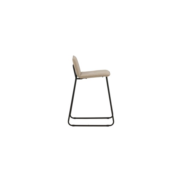 Bugg - 2 Barstole i metal og sde i beige microfiber