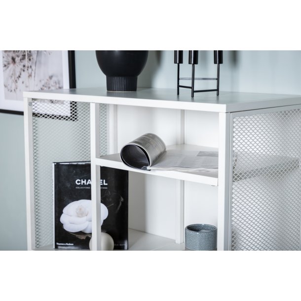 Zentra - Skab i hvidt industrielt design, 80 x 110 cm.