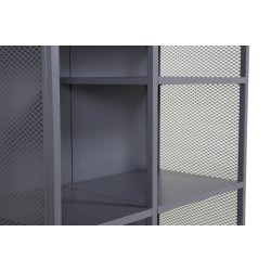 Zentra - Skab i gr industrielt design, 80 x 110 cm.