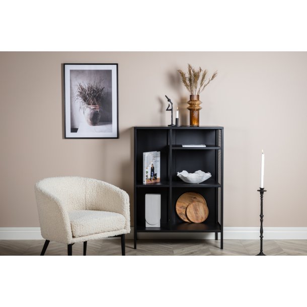 Zentra - Skab i sort industrielt design, 80 x 110 cm.