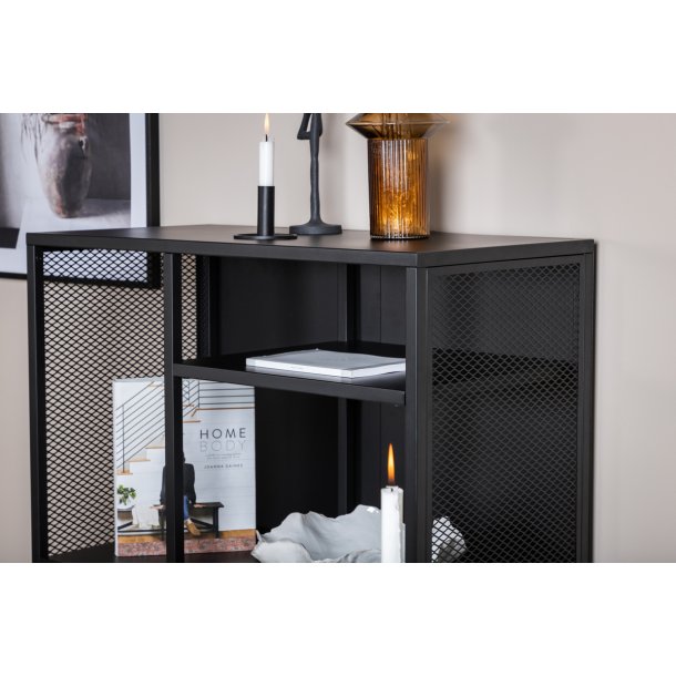 Zentra - Skab i sort industrielt design, 80 x 110 cm.