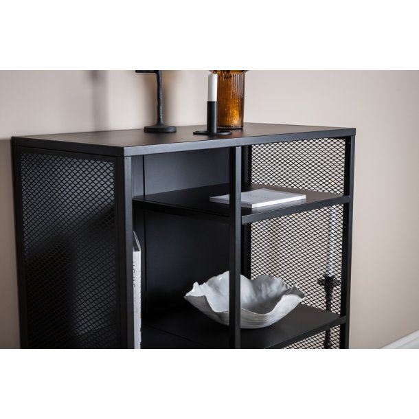 Zentra - Skab i sort industrielt design, 80 x 110 cm.