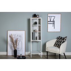 Zentra - Vitrineskab i hvidt metal, 40,5 x 150 cm.