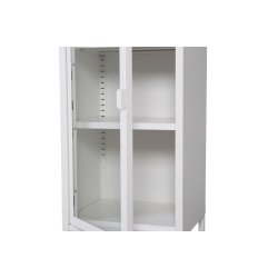 Zentra - Vitrineskab i hvidt metal, 40,5 x 150 cm.