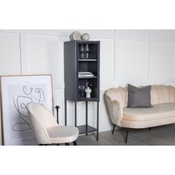 Zentra - Vitrineskab i gr metal, 40,5 x 150 cm.