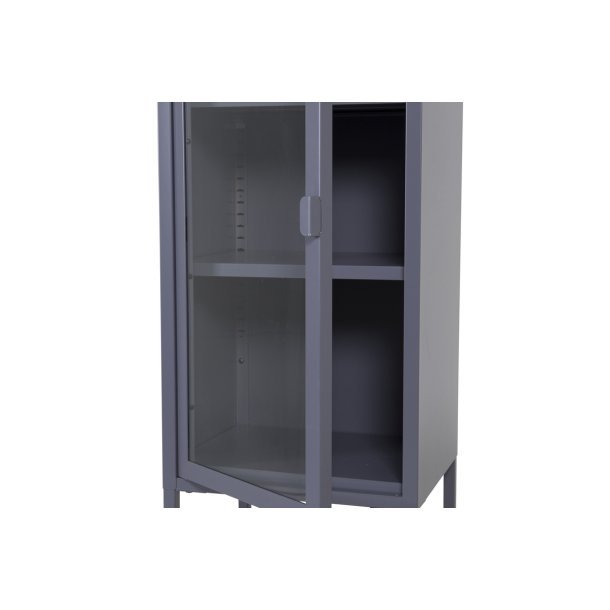 Zentra - Vitrineskab i gr metal, 40,5 x 150 cm.