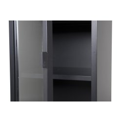 Zentra - Vitrineskab i sort metal, 40,5 x 150 cm.