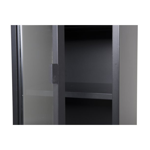 Zentra - Vitrineskab i sort metal, 40,5 x 150 cm.