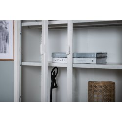 Zentra - Vitrineskab i hvidt metal, 75 x 150 cm.