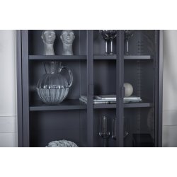 Zentra - Vitrineskab i gr metal, 75 x 150 cm.