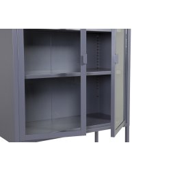 Zentra - Vitrineskab i gr metal, 75 x 150 cm.