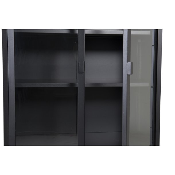 Zentra - Vitrineskab i sort metal, 75 x 150 cm.