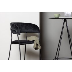 Kong - 2 Barstole i sort fljl og metal