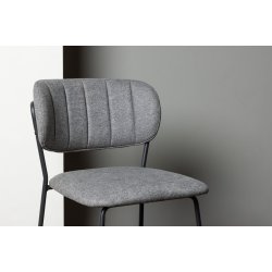 Graham - 2 Barstole i grt stof og metal