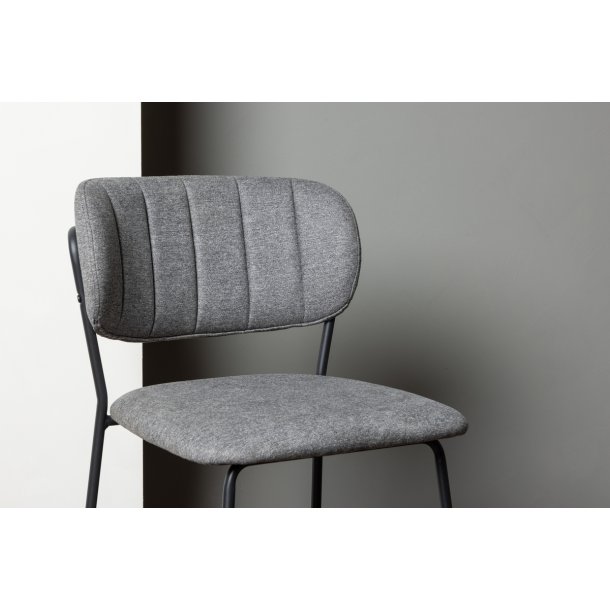 Graham - 2 Barstole i grt stof og metal