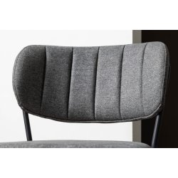 Graham - 2 Barstole i grt stof og metal