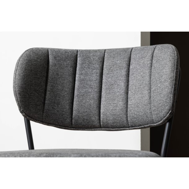 Graham - 2 Barstole i grt stof og metal