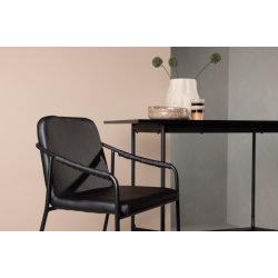 Rocky - 2 Barstole i sort kunstlder og metal