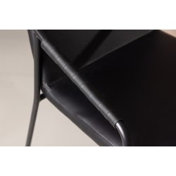 Rocky - 2 Barstole i sort kunstlder og metal