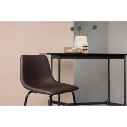 Dolph - 2 Barstole i brun kunstlder og metal