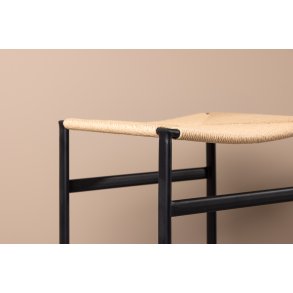 Shape - 2 Barstole i natur flettet rattan og metal