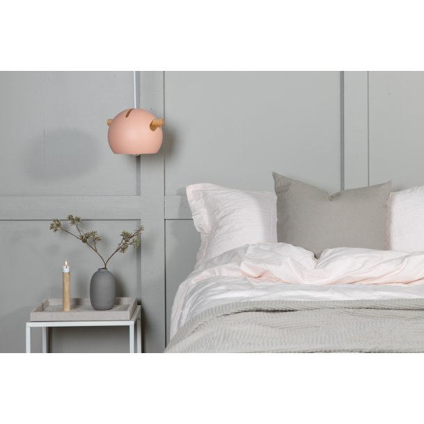 Ustinov - Pendel i rosafarvet metal, diameter 23 cm